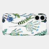 Blaue Grüne Aquarell-Wildblume Case-Mate iPhone Hülle (Rückseite (Horizontal))