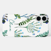 Blaue Grüne Aquarell-Wildblume  Case-Mate iPhone Hülle (Rückseite (Horizontal))