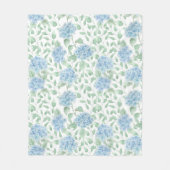 Blaue Grüne Aquarell-Wildblume Fleecedecke (Vorderseite)