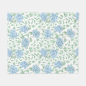 Blaue Grüne Aquarell-Wildblume Fleecedecke (Vorderseite (Horizontal))