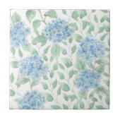 Blaue Grüne Aquarell-Wildblume Fliese (Vorderseite)