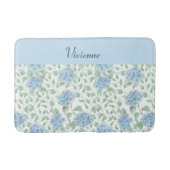 Blaue grüne Aquarell-Wildblumen-Monogramm Badematte (Vorderseite)