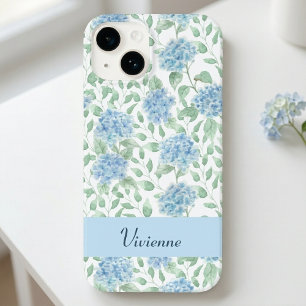 Blaue Grüne Aquarell-Wildblumen-Name Case-Mate iPhone 14 Hülle