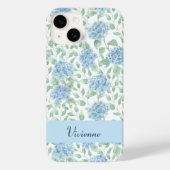 Blaue Grüne Aquarell-Wildblumen-Name Case-Mate iPhone Hülle (Rückseite)