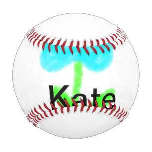 Blaue grüne Aquarellfarbe fügt dem Text einen eige Baseball