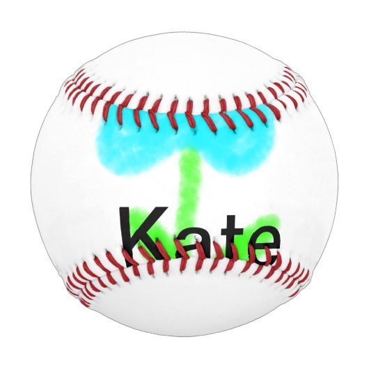 Blaue grüne Aquarellfarbe fügt dem Text einen eige Baseball (Vorderseite)