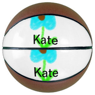 Blaue grüne Aquarellfarbe fügt dem Text einen eige Basketball
