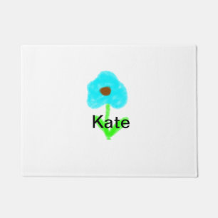 Blaue grüne Aquarellfarbe fügt dem Text einen eige Fußmatte