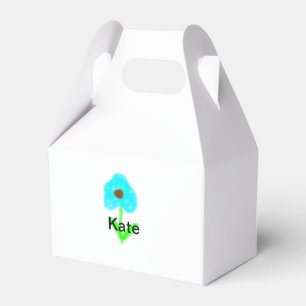 Blaue grüne Aquarellfarbe fügt dem Text einen eige Geschenkschachtel