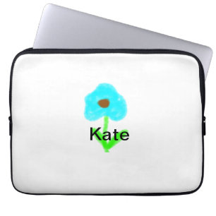Blaue grüne Aquarellfarbe fügt dem Text einen eige Laptopschutzhülle
