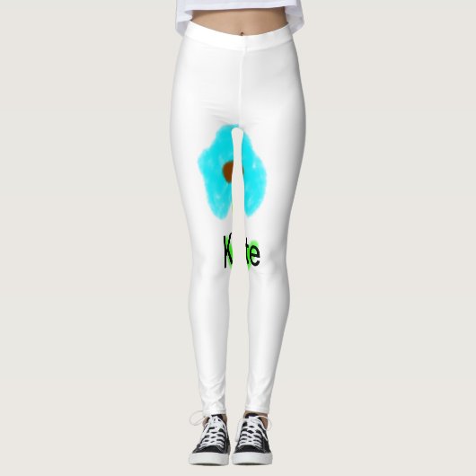 Blaue grüne Aquarellfarbe fügt dem Text einen eige Leggings (Vorderseite)