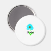 Blaue grüne Aquarellfarbe fügt dem Text einen eige Magnet (Vorderseite/Rückseite)