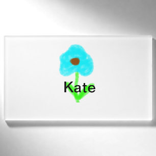 Blaue grüne Aquarellfarbe fügt dem Text einen eige Namenschild