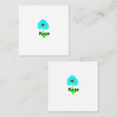 Blaue grüne Aquarellfarbe fügt dem Text einen eige Quadratische Visitenkarte (Vorne/Hinten)