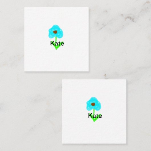 Blaue grüne Aquarellfarbe fügt dem Text einen eige Quadratische Visitenkarte (Vorne/Hinten)