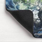 Blaue Grüne Bäume Abstrakt Mousepad (Ecke)