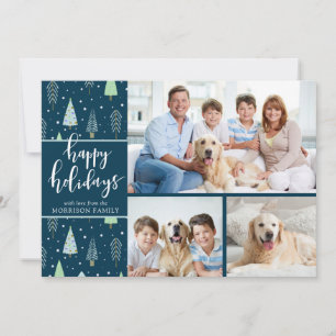 Blaue Grüne Bäume Schrift FROHE WEIHNACHTEN 3 Foto