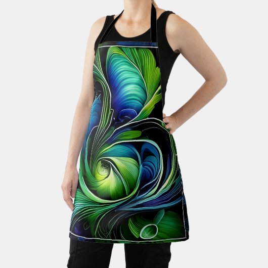 Blaue grüne Blätter abstrakt Schürze (InSitu)