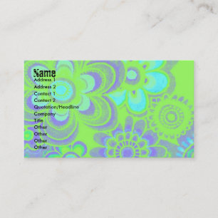 BLAUE & GRÜNE BLUME POWER GESCHÄFTSKARTEN VISITENKARTE
