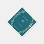 Blaue grüne Blumenhochzeitsservietten Serviette (Ecke)