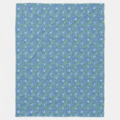 Blaue grüne Blumenmuster Muster im Landstil Fleecedecke (Vorderseite)