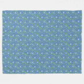 Blaue grüne Blumenmuster Muster im Landstil Fleecedecke (Vorderseite (Horizontal))