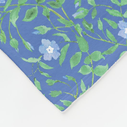 Blaue grüne Blumenmuster Muster im Landstil Fleecedecke (Ecke)