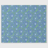 Blaue grüne Blumenmuster Muster im Landstil Geschenkpapier (Flach)