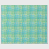 Blaue grüne Checker Abstract Muster Geschenkpapier (Flach)