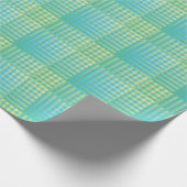 Blaue grüne Checker Abstract Muster Geschenkpapier (Ecke)
