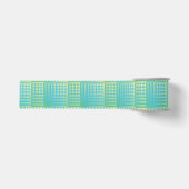 Blaue grüne Checker Abstract Muster Ripsband (Vorderseite)