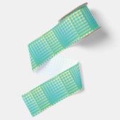 Blaue grüne Checker Abstract Muster Ripsband (Rückseite)