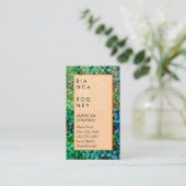 Blaue grüne Dreiecke und Goldawoven Visitenkarte (Stehend Vorderseite)