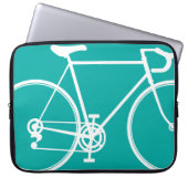 Blaue/grüne Fahrradentwurf Laptop-Hülse Laptopschutzhülle (Vorderseite)