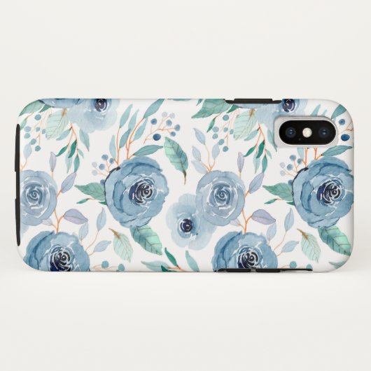Blaue grüne Flora Case-Mate iPhone Hülle (Rückseite (Horizontal))