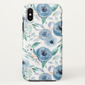 Blaue grüne Flora Case-Mate iPhone Hülle (Rückseite)