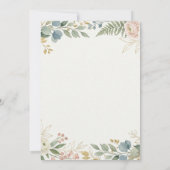 Blaue Grüne Florale Hochzeit Save The Date (Rückseite)