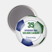 Blaue grüne Fußballmannschaft Farben Namen des Ath Magnet (Vorderseite/Rückseite)