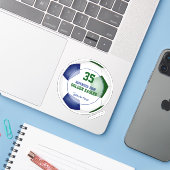 Blaue grüne Fußballmannschaft farbenfrohe Jungs Aufkleber (Laptop mit iPhone)