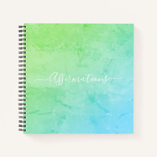 Blaue grüne Gefärbte Krawatte Weiße Typografie Aff Notizblock (Vorderseite)