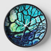 Blaue, grüne, gelbe abstrakte Uhr (Vorderseite)