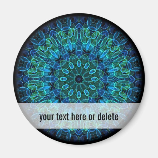 Blaue Grüne Gemeine Kaleidoskop Magnet (Vorne)