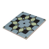 Blaue Grüne Geometrische Vintage-Kunst Fliese (Seite)