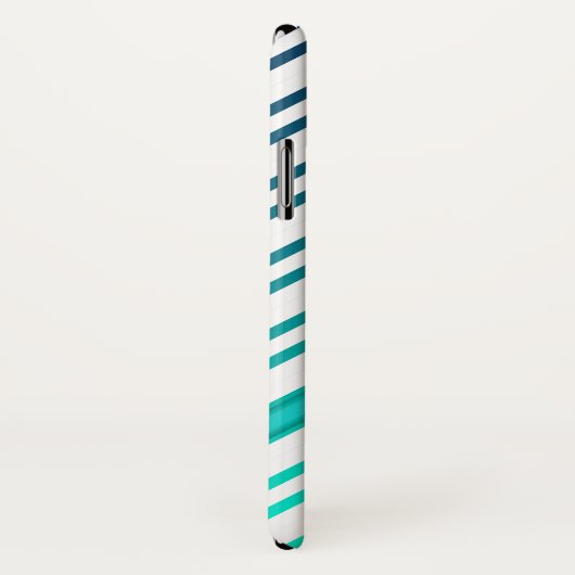 Blaue grüne glänzende Hintergrundfarbe Weiße Strei Case-Mate iPhone Hülle (Hinten/Rechts)
