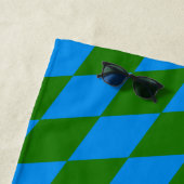 Blaue grüne Harlekin-Karo-Design Strandtuch (Beispiel)