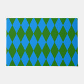 Blaue grüne Harlekin-Karodesign  Fußmatte (Vorderseite)