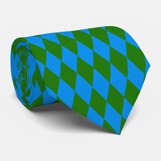 Blaue grüne Harlekin-Karuomuster-Design Krawatte