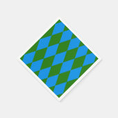 Blaue grüne Harlekin-Karuomuster-Design Serviette (Ecke)