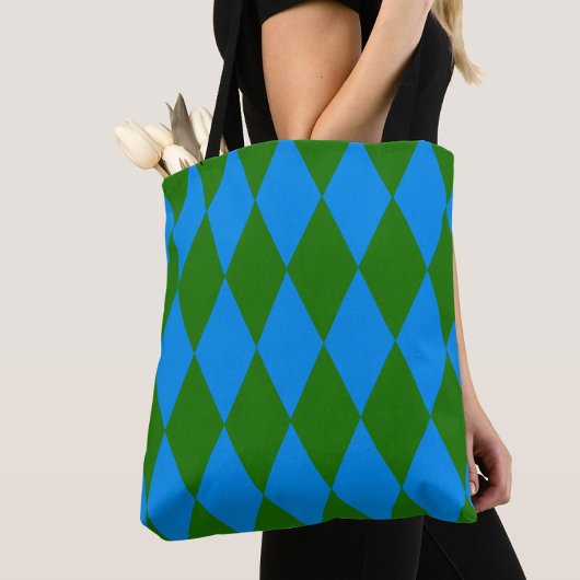 Blaue grüne Harlekin-Karuomuster  Tasche