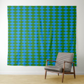 Blaue grüne Harlekin-Karuomuster  Wandteppich (Beispiel (Horizontal))
